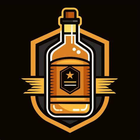 Sophisticated whiskey bottle vector logo design for spirits and ...