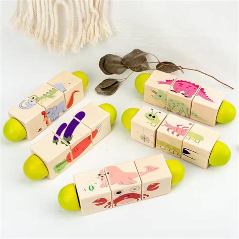 Wooden Picture Block Roller Toy for Toddlers | 4 Theme Variants – Inse ...