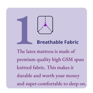 Wakefit 6-inch Medium Firm Queen Size 7-Zone Latex Mattress (75x60x6 ...