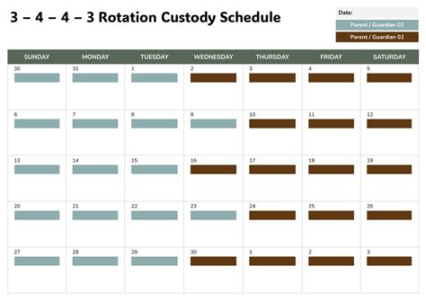 4-3 Custody Schedule Template - Google Docs | Word - Highfile