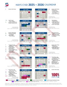 HAYS CISD School Calendar 25-26 [pdf] - EduCounty