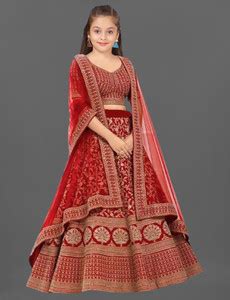 FLIPLOOK FASHION Girls Lehenga Choli Ethnic Wear Embroidered Lehenga ...