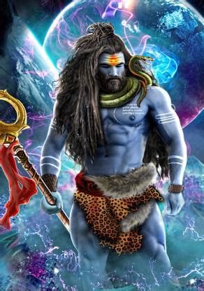 Poster Bhole Nath Shiv Shankar In Animated Sketch Digital Painting sl ...
