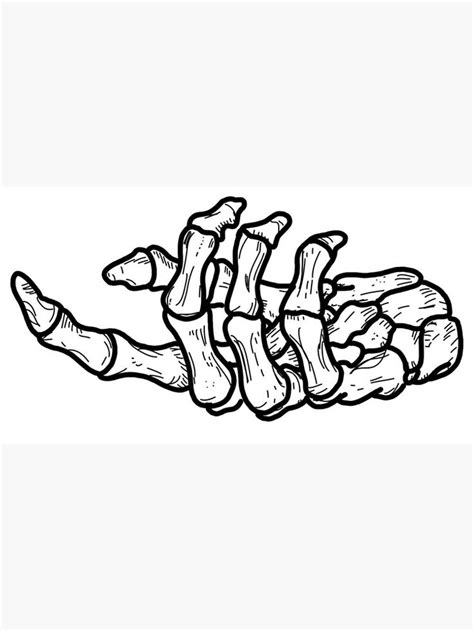 skeleton hand palm up drawing