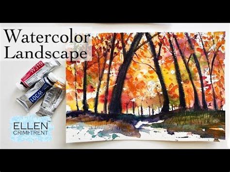 Image result for Watercolor Fall Landscape Tutorial