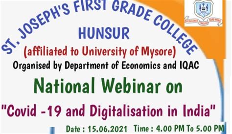 A Webinar On "Covid-19 and Digitalisation in India" : Date : 15-06-2021 ...