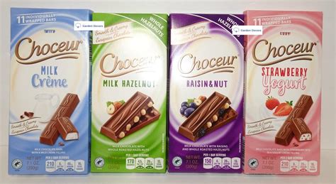 Buy Choceur Milk Chocolate Bars Milk Crème, Milk Hazelnut, Raisin & Nut ...