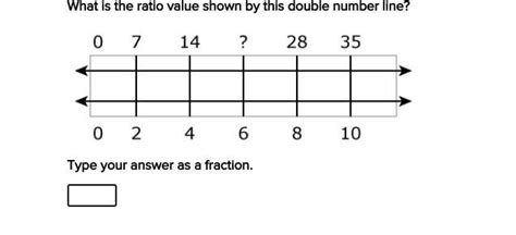 What is the ratio value shown by this double number line? Type your ...