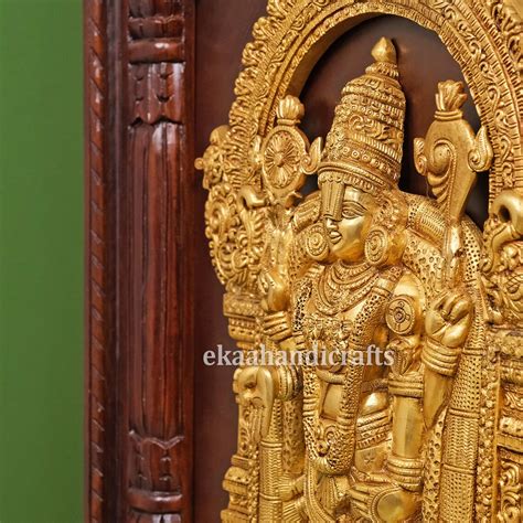 Tirupati Balaji in Brass With Frame Big Size Brass Balaji 18 - Etsy India