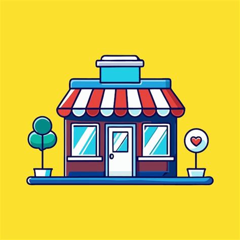 Vector icon illustration of a coffee shop building building and ...