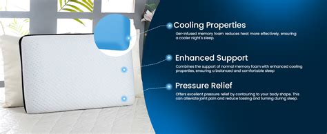 Sleepsia Orthopedic Cooling Gel Memory Foam Pillow | 1 Year Warranty ...
