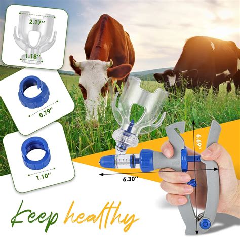 Buy NEWTRY 5ml Livestock Syringe, Cattle Syringe Gun, Adjustable ...