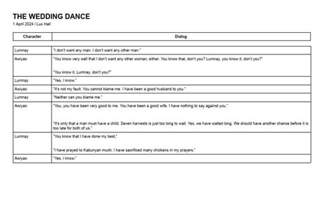 Image result for Dance Scene Script Examples