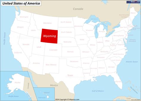 Map of Wyoming State, USA - Mapsius.com