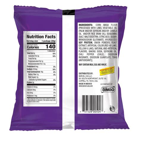 Takis Nutrition Facts