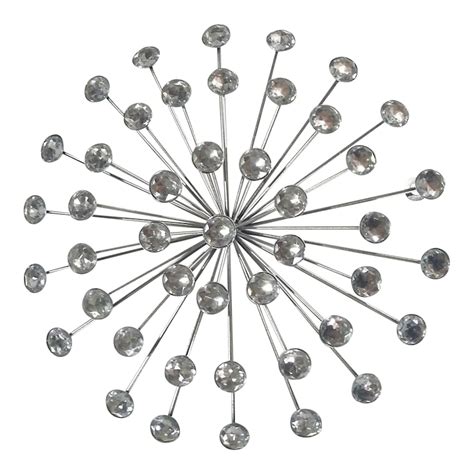 Silver Metal Bling Burst Wall Art, 12"