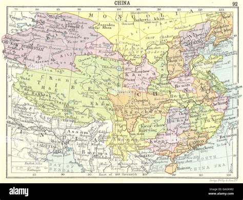 Map of china 20th century hi-res stock photography and images - Alamy