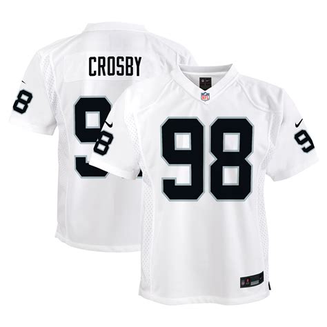 Maxx Crosby Las Vegas Raiders Nike Youth Player Game Jersey - White - Kelvinmart