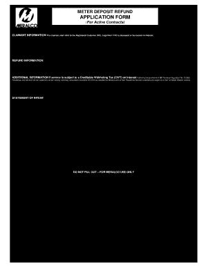 PH Meralco Meter Deposit Refund Application Form 2009-2026 - Fill and ...