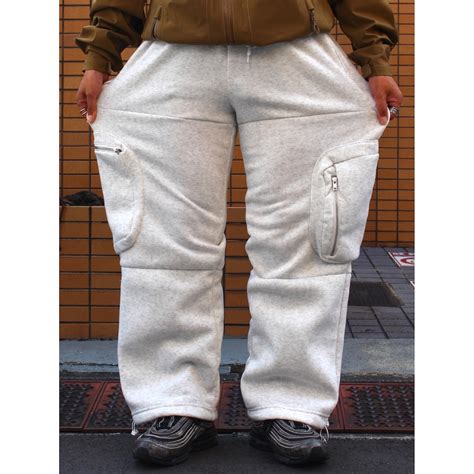 【CUBA】"TECK design" oatmeal color wide silhouette sweat pants with ...