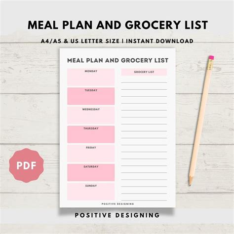 Menu Planner Template 的图像结果