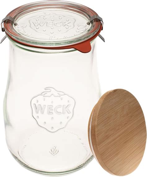 Amazon.com: Weck Jars -35.9 fl. oz Weck Tulip Jars 1 Liter - Sour Dough ...
