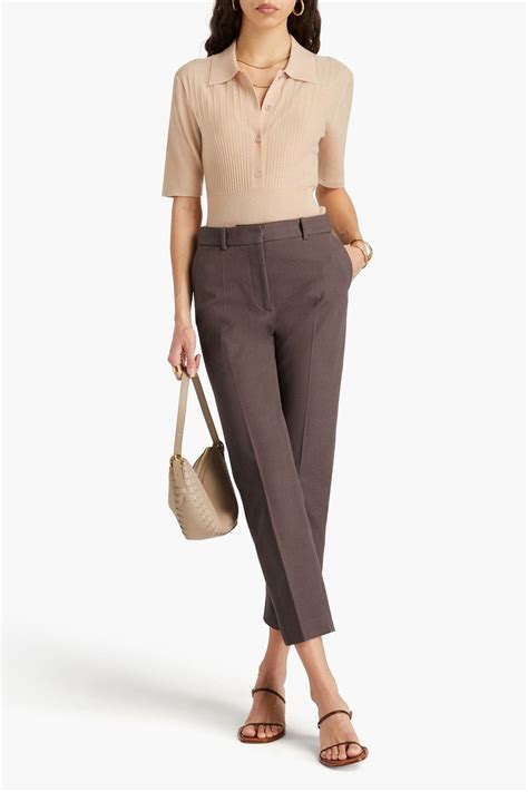 JOSEPH Coleman cropped stretch-gabardine straight-leg pants | THE OUTNET