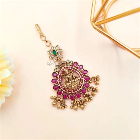 Lakshmi devi design matte tikka – Aadai Alangaram