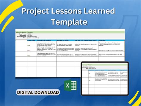Lessons Learned Template Excel