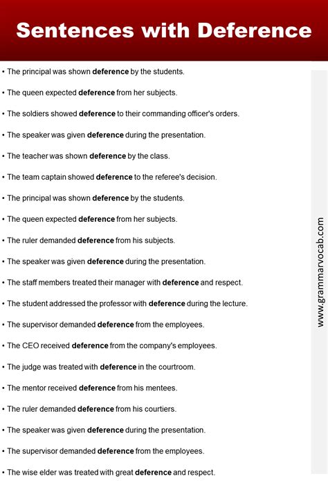 English Sentences with Deference - GrammarVocab