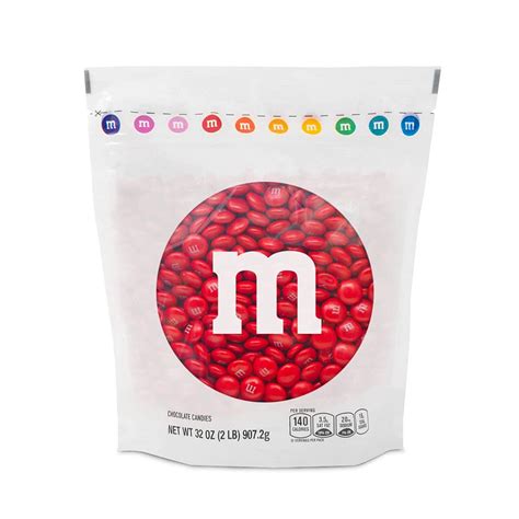 Buy M&M'S Milk Chocolate Bulk Red Candy- 2lbs of Bulk Resealable Bag of ...