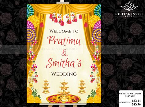 Buy Hindu Wedding Indian Couple Signage, Welcome Wedding Sign & Indian ...