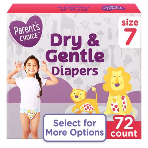 Parent's Choice Dry & Gentle Diapers Size 7, 72 Count (Select for More ...