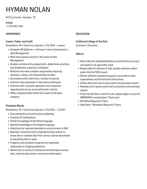 Image result for Data Entry Operator Resume Jobs