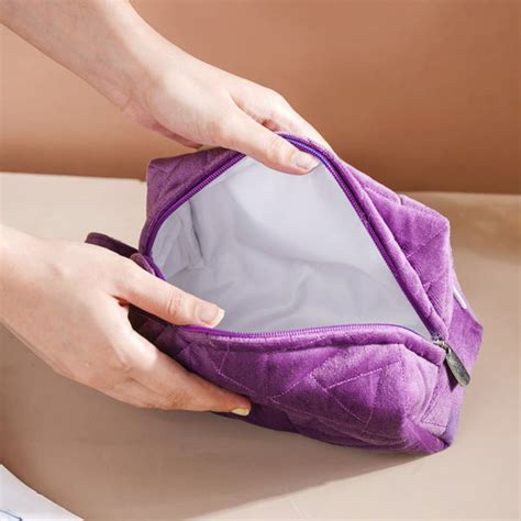 Plum Purple Cosmetic Bag Set Of 3 Online - Premium Vanity Pouch | Nestasia