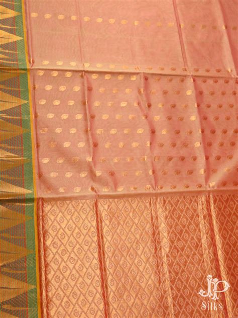 Peachy Pink Venkatagiri Cotton Saree - D9953 – JP Silks