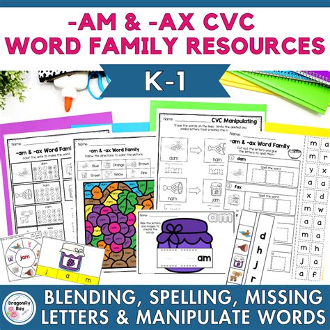 am ax CVC Word Family Centers Worksheets and Printable Resources | Made ...