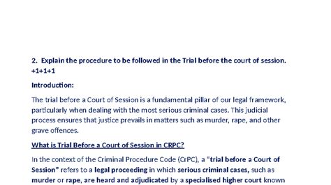 CRPC 2: Procedure for Trial Before Court of Session and Warrant Cases ...