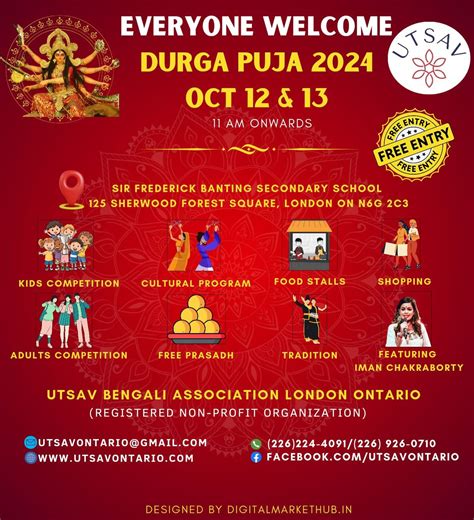 UTSAV Durga Puja 2024, Sir Frederick Banting Secondary School, London ...