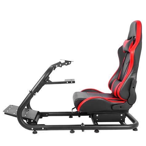 Buy Anman Racing Simulator Cockpit with Red Racing Seat Fits Logitech ...