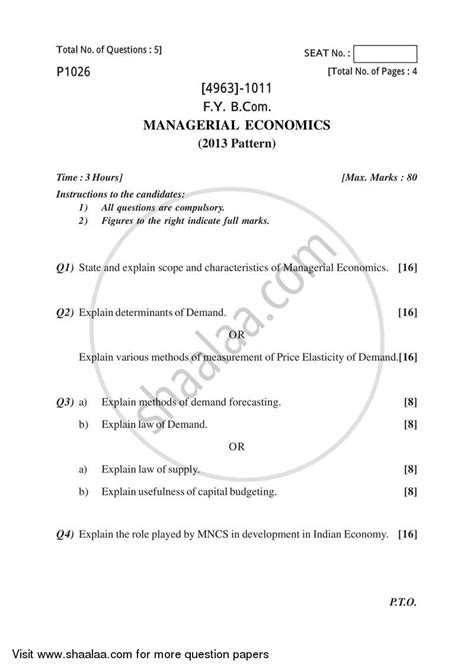 Managerial Economics 2015-2016 Bachelor of Commerce (B.Com) 1st Year ...