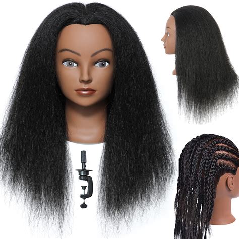 Buy Mannequin Head with Human Hair Manikin Head 14 inch 100% Real Hair ...