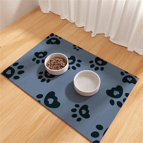 Dog Feeding Mat 43x70cm, Absorbent Mat for Dog Water Bowl, Rubber Pet ...