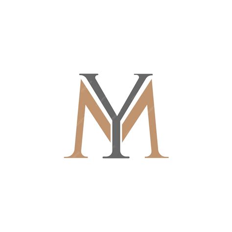 Ym logo monogram with horn shape style design Vector Image