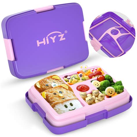 HiYZ Bento Box for Kids, kids lunch box with 5-Compartment, Kids bento ...