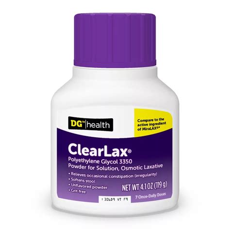 Buy DG HEALTH Polyethylene Glycol 3350 Powder for Solution, Osmotic ...
