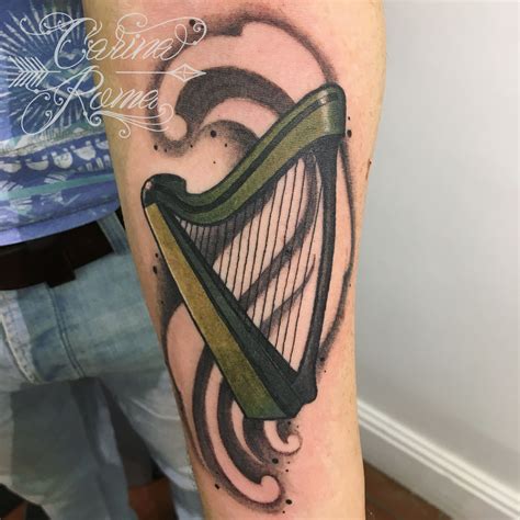 irish harp tattoo ideas