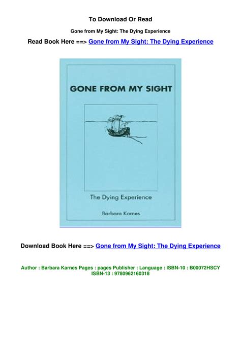 EPUB download Gone from My Sight The Dying Experience By Barbara Karnes ...