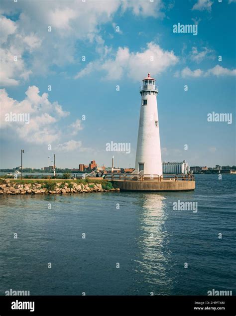The Milliken State Park Lighthouse, in Detroit, Michigan Stock Photo ...