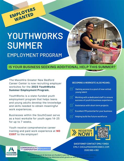 Employers Wanted! YouthWorks Summer Employment - MassHire Greater New ...